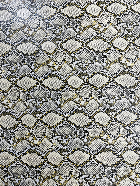 Calico Faux Snake Vinyl Fabric - 54" Width, Textured Snake Print (1 Yard)