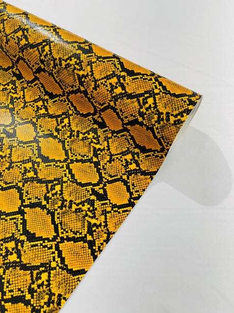 Calico Faux Snake Vinyl Fabric - 54" Width, Textured Snake Print (1 Yard)