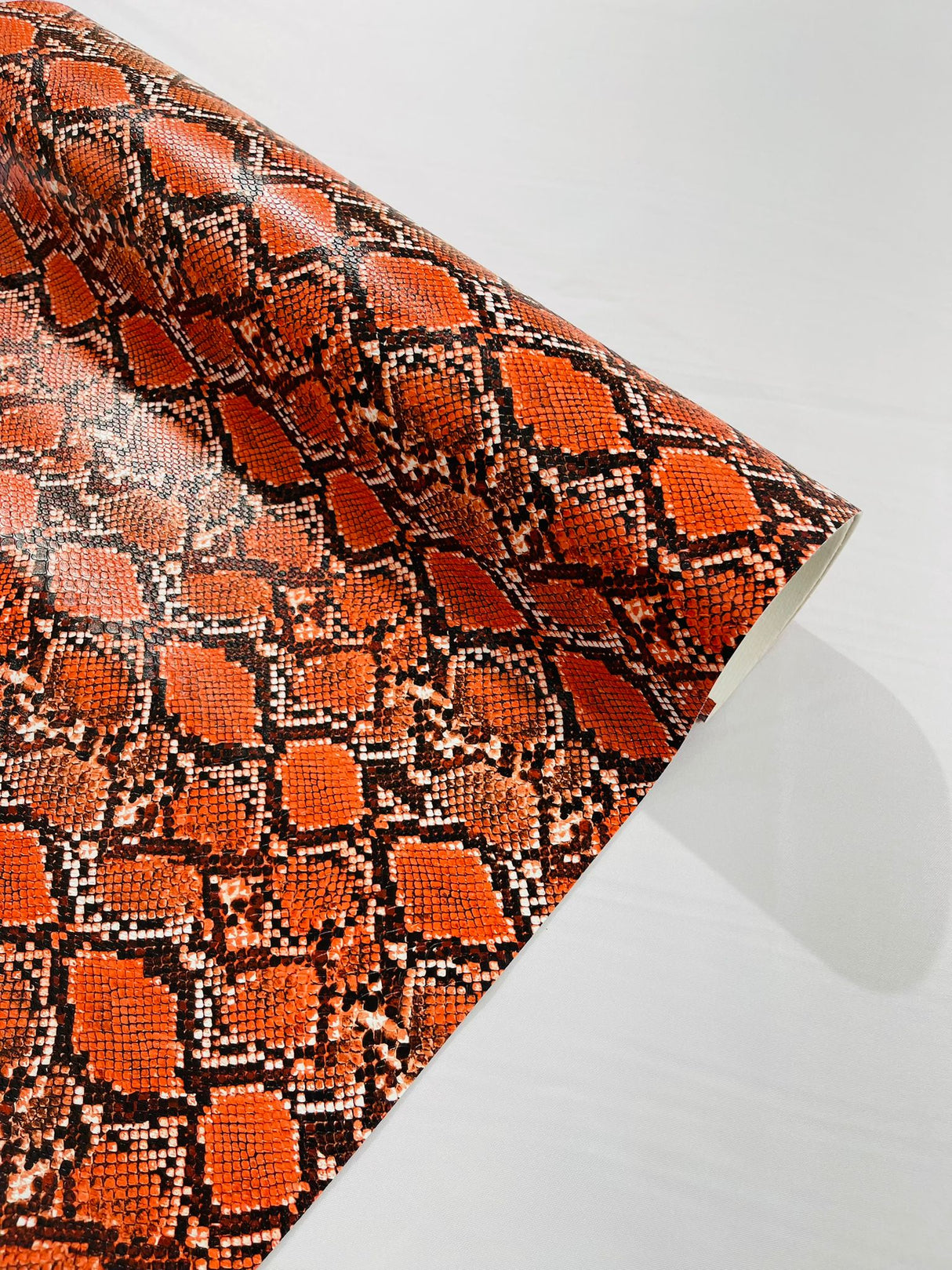 Calico Faux Snake Vinyl Fabric - 54" Width, Textured Snake Print (1 Yard)