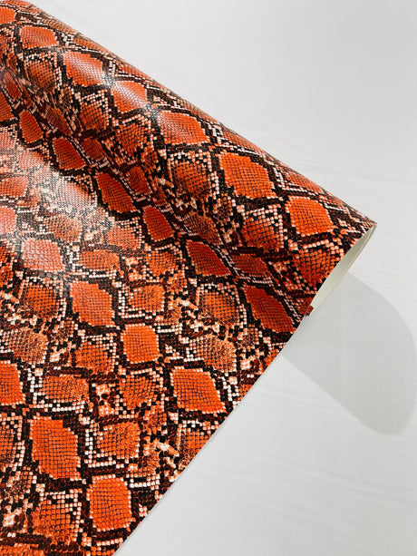 Calico Faux Snake Vinyl Fabric - 54" Width, Textured Snake Print (1 Yard)