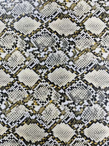 Calico Faux Snake Vinyl Fabric - 54" Width, Textured Snake Print (1 Yard)