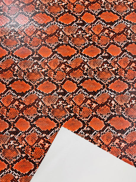 Calico Faux Snake Vinyl Fabric - 54" Width, Textured Snake Print (1 Yard)