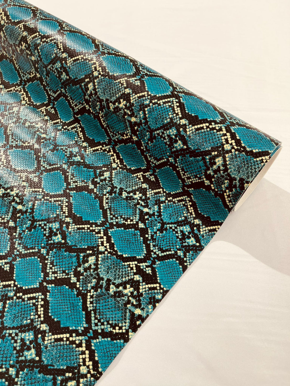 Calico Faux Snake Vinyl Fabric - 54" Width, Textured Snake Print (1 Yard)