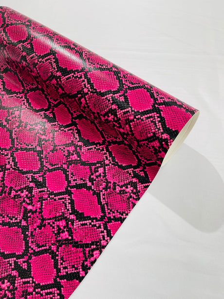 Calico Faux Snake Vinyl Fabric - 54" Width, Textured Snake Print (1 Yard)