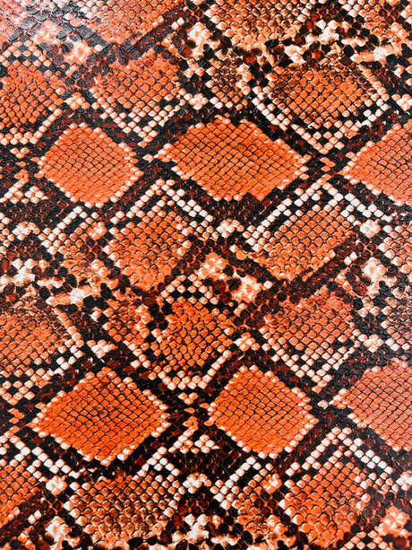 Calico Faux Snake Vinyl Fabric - 54" Width, Textured Snake Print (1 Yard)
