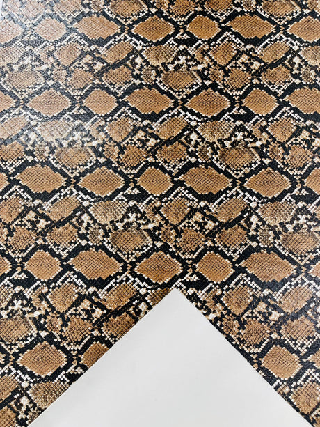 Calico Faux Snake Vinyl Fabric - 54" Width, Textured Snake Print (1 Yard)