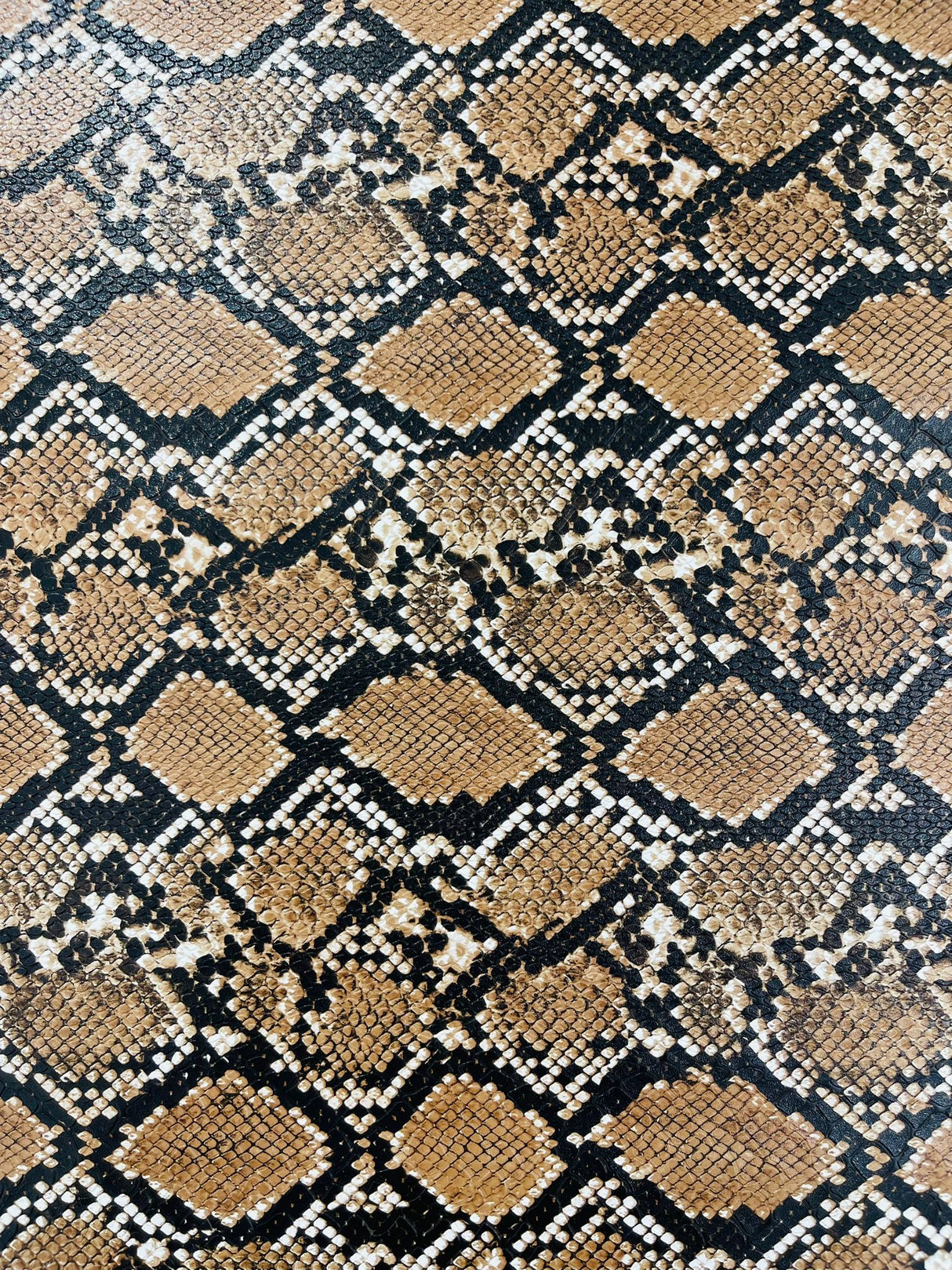 Calico Faux Snake Vinyl Fabric - 54" Width, Textured Snake Print (1 Yard)
