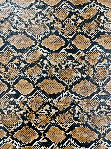 Calico Faux Snake Vinyl Fabric - 54" Width, Textured Snake Print (1 Yard)