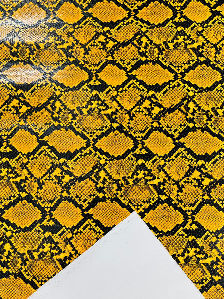 Calico Faux Snake Vinyl Fabric - 54" Width, Textured Snake Print (1 Yard)