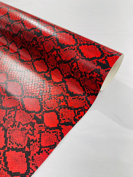 Calico Faux Snake Vinyl Fabric - 54" Width, Textured Snake Print (1 Yard)