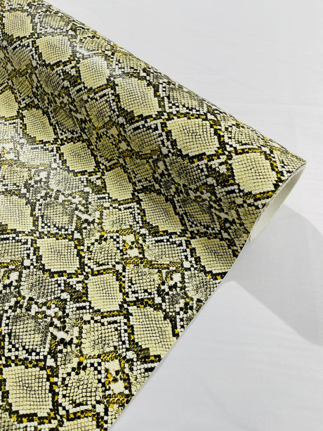 Calico Faux Snake Vinyl Fabric - 54" Width, Textured Snake Print (1 Yard)