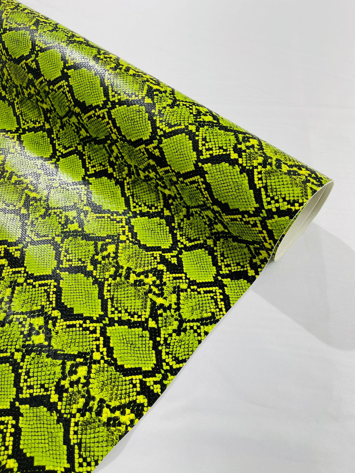 Calico Faux Snake Vinyl Fabric - 54" Width, Textured Snake Print (1 Yard)