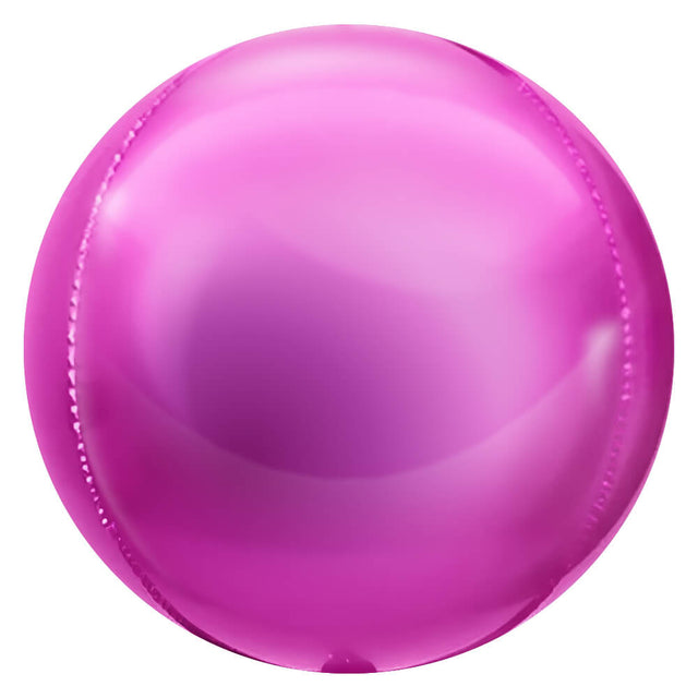 Foil Balloon 3D Sphere Metallic Magenta