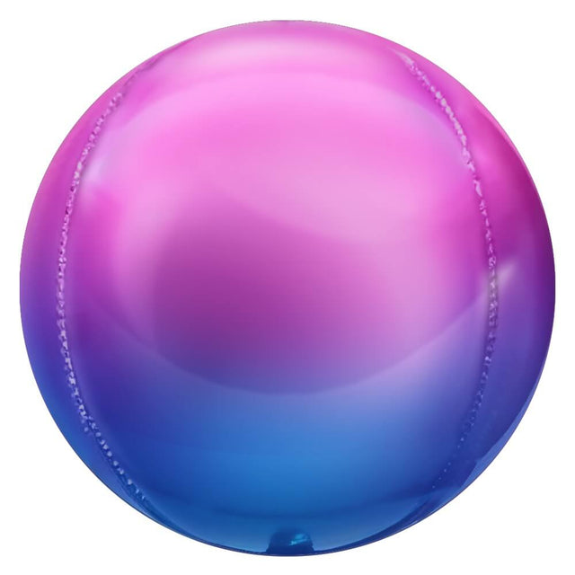 Foil Balloon 3D Sphere Metallic Ombre Blue & Magenta