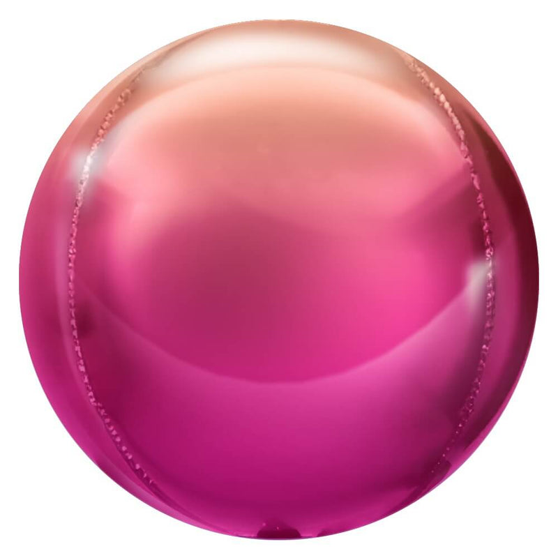 Foil Balloon 3D Sphere Metallic Ombre Hot Pink & Rose Gold