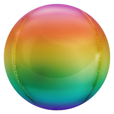 Foil Balloon 3D Sphere Metallic Ombre Rainbow