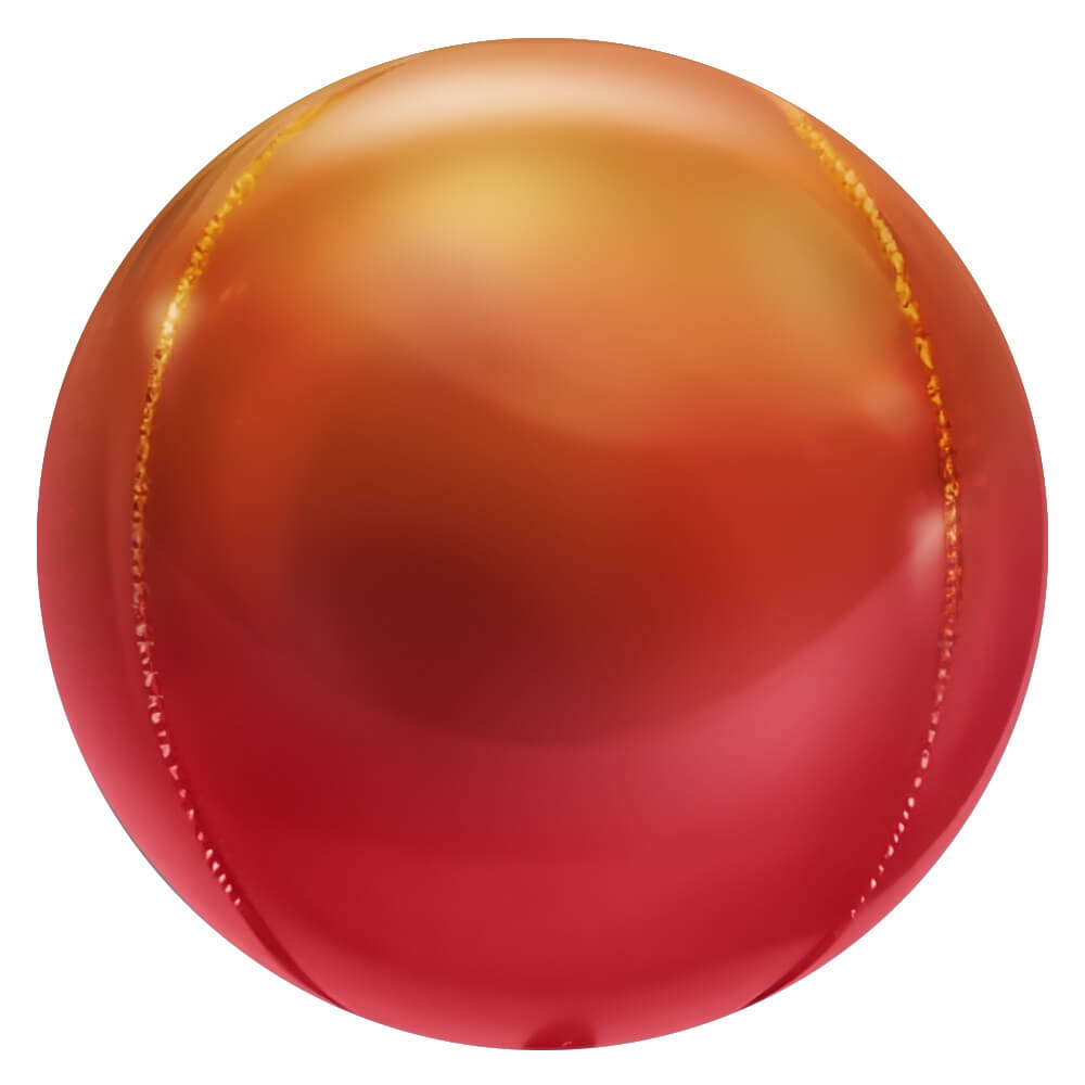 Foil Balloon 3D Sphere Metallic Ombre Red & Orange