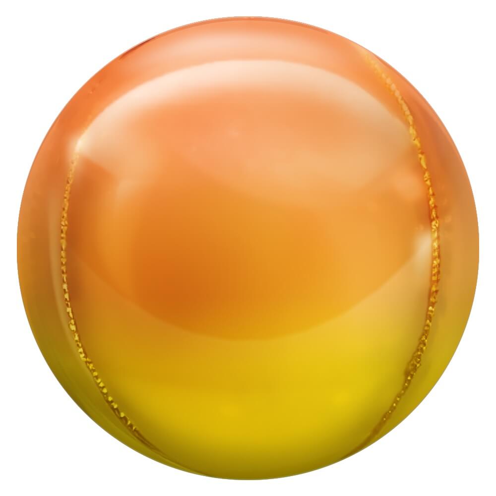 Foil Balloon 3D Sphere Metallic Ombre Yellow & Orange