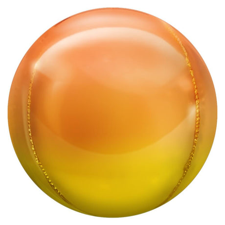 Foil Balloon 3D Sphere Metallic Ombre Yellow & Orange