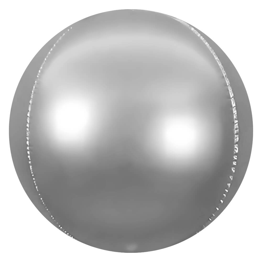 Foil Balloon 3D Sphere Satin Silver