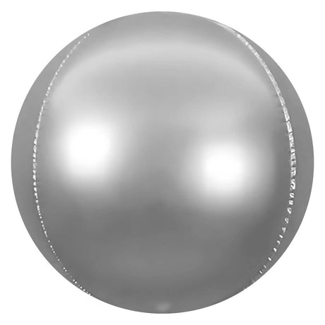 Foil Balloon 3D Sphere Satin Silver