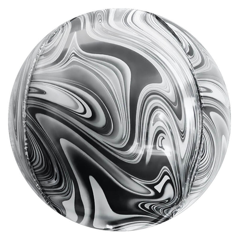 Plastic Balloon 3D Sphere Superagate Black & White
