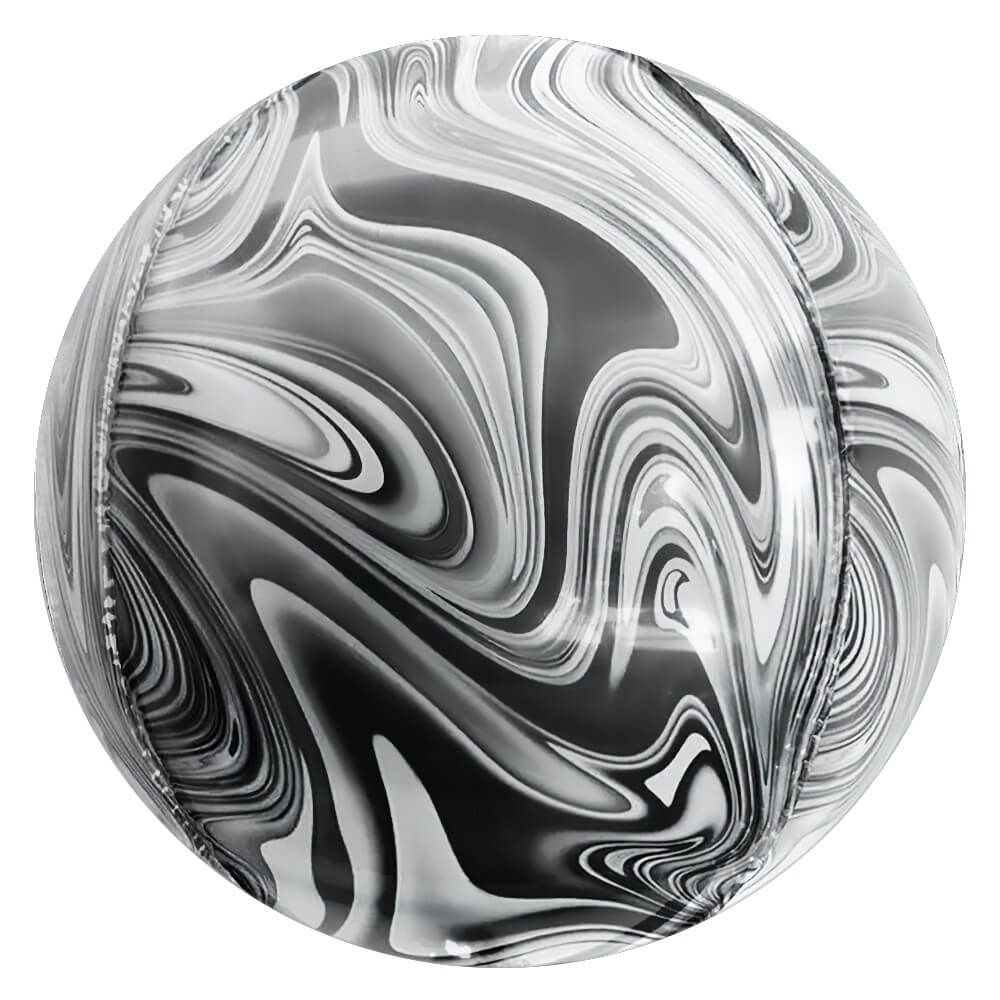 Plastic Balloon 3D Sphere Superagate Black & White