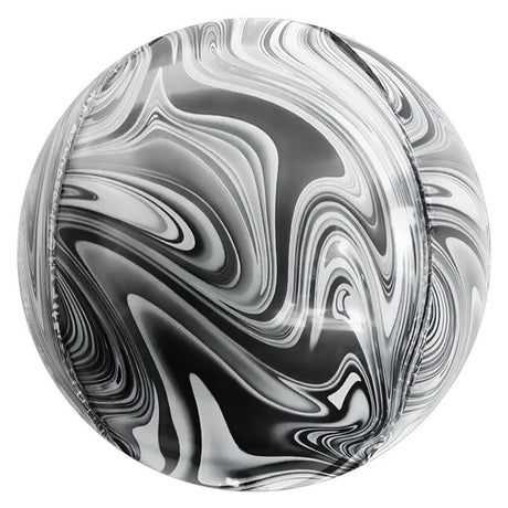 Plastic Balloon 3D Sphere Superagate Black & White