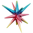 Foil Balloon 3D Star-Burst Metallic Rainbow Ombre
