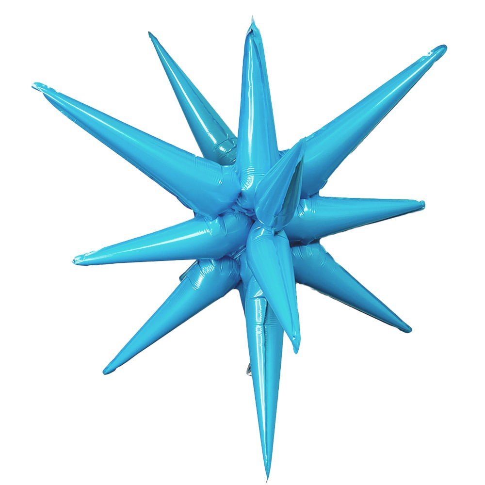 Foil Balloon 3D Star-Burst Metallic Sky Blue