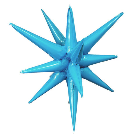Foil Balloon 3D Star-Burst Metallic Sky Blue