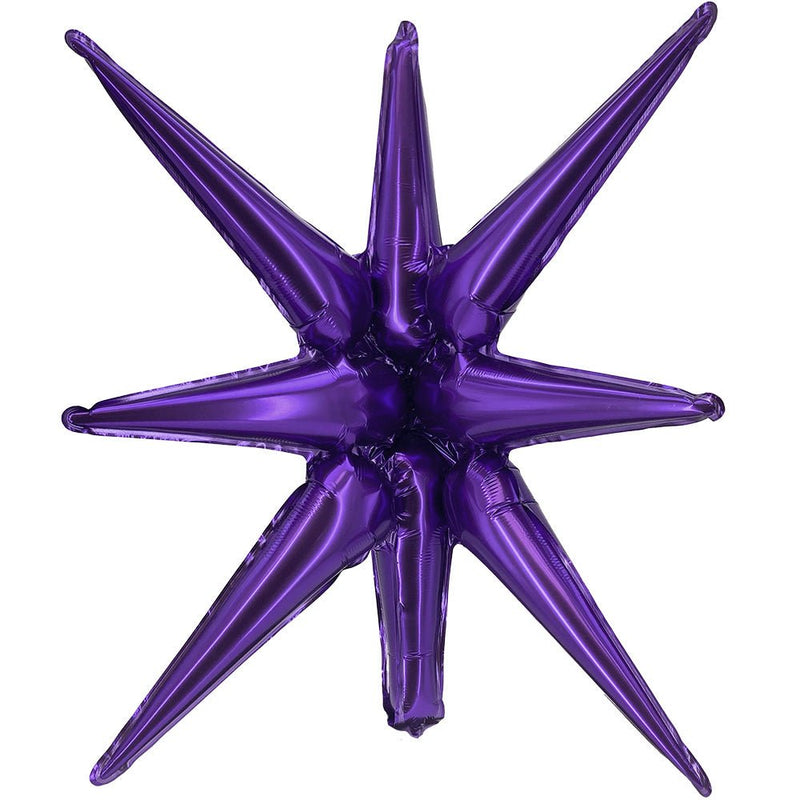 Foil Balloon 3D Star-Burst Metallic Violet
