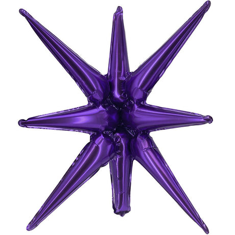 Foil Balloon 3D Star-Burst Metallic Violet