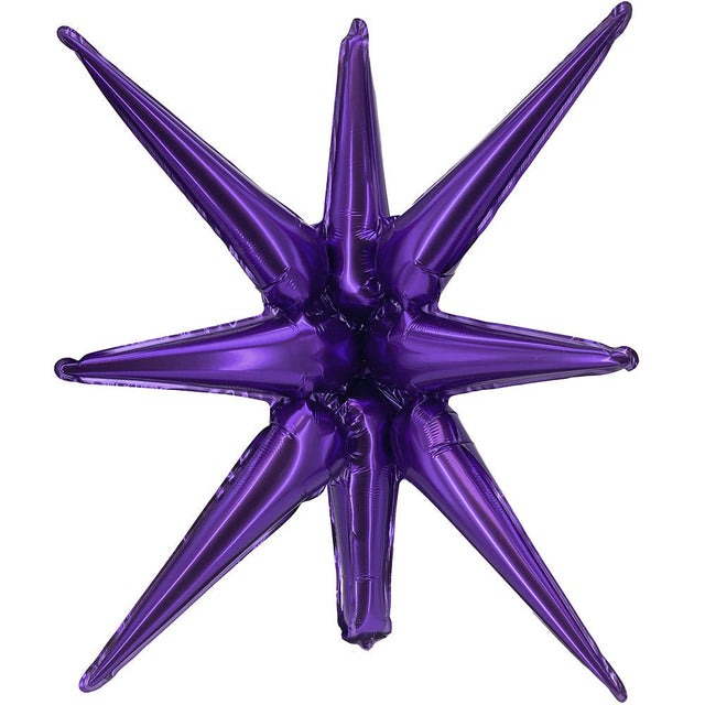 Foil Balloon 3D Star-Burst Metallic Violet