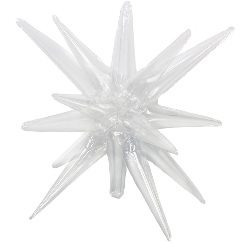 Foil Balloon 3D Star-Burst Transparent Clear