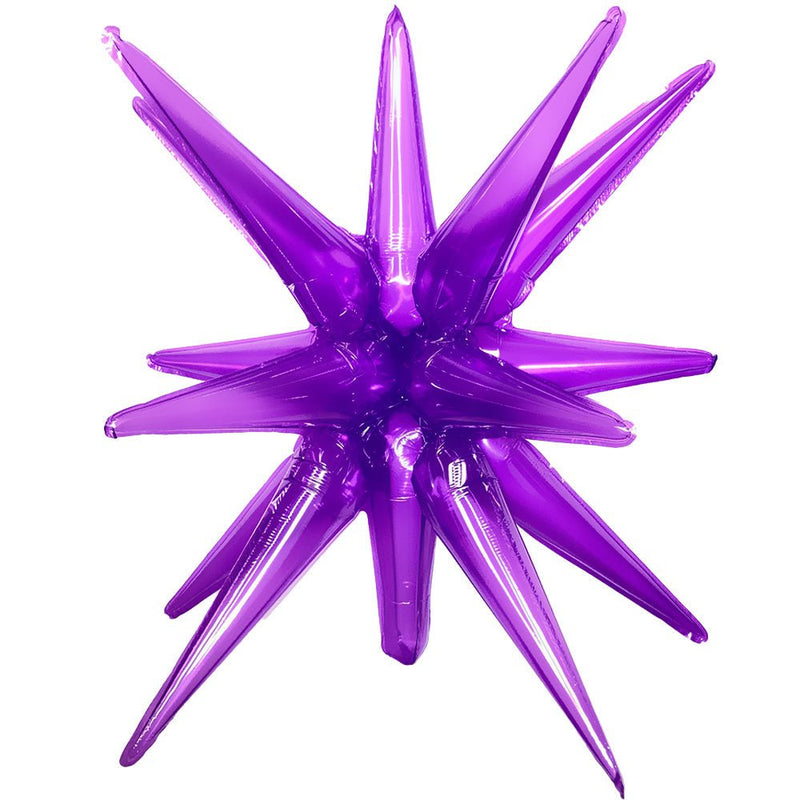 Foil Balloon 3D Star-Burst Transparent Grape Purple