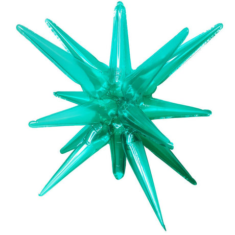 Foil Balloon 3D Star-Burst Transparent Mint Green
