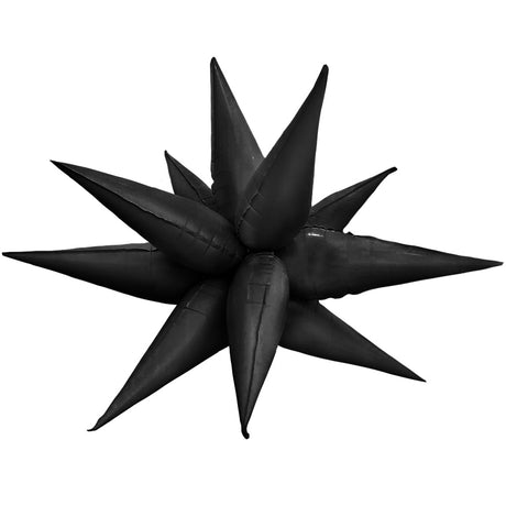 Foil Balloon 3D Star-Burst Metallic Black