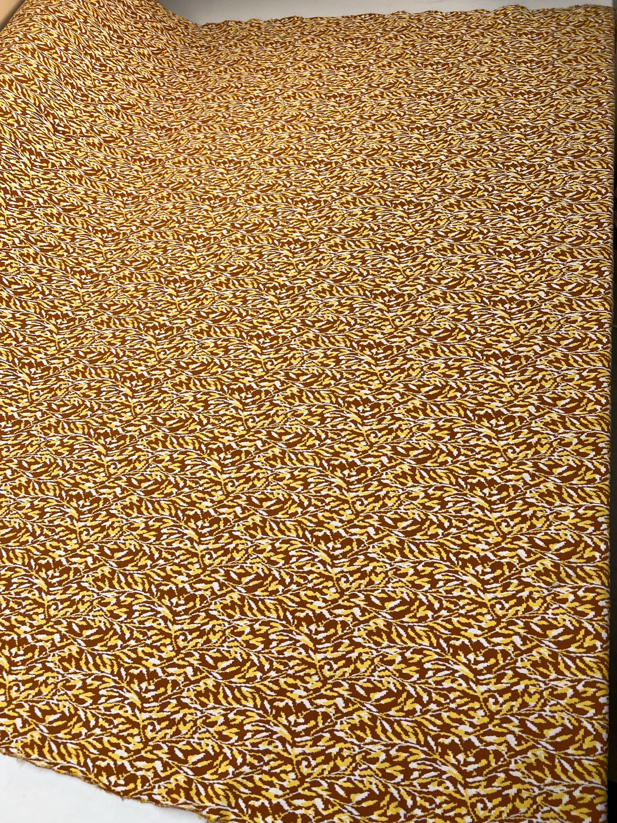Polyamide Elastane Knit Abstract White Yellow Brown