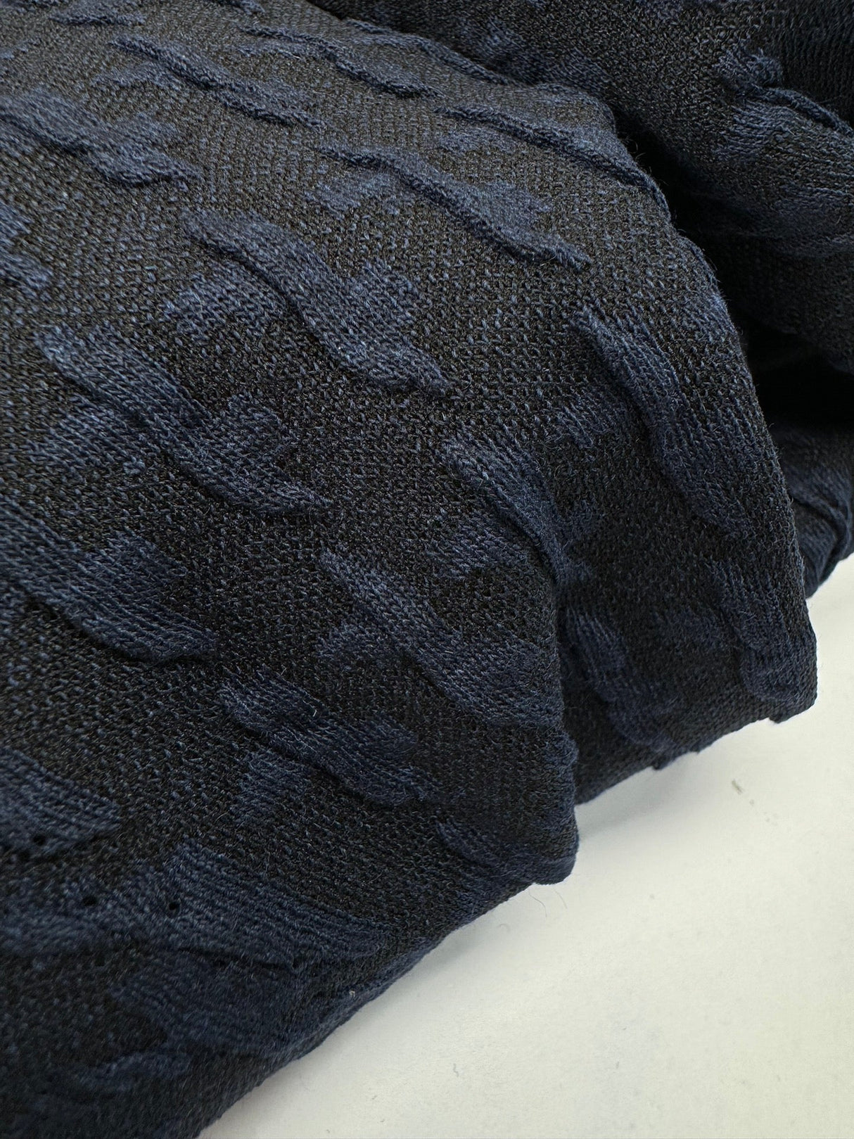 Polyamide Matlassé Houndstooth Blue-Black
