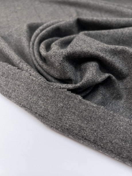Wool Tweed Gray Striped Mélange Fabric