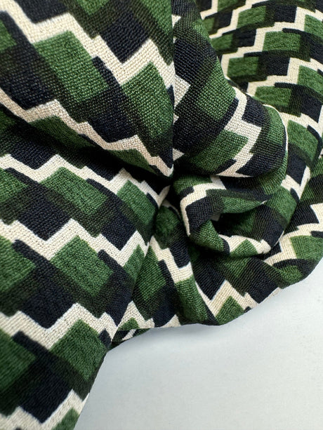 Viscose Crepe Printed Green Black