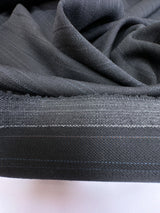 Italian Wool Tweed Striped Brown Blue