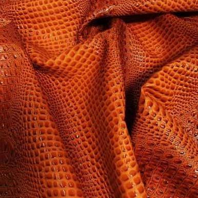 Crush Orange Keys Gator 3D Embossed Vinyl Fabric,