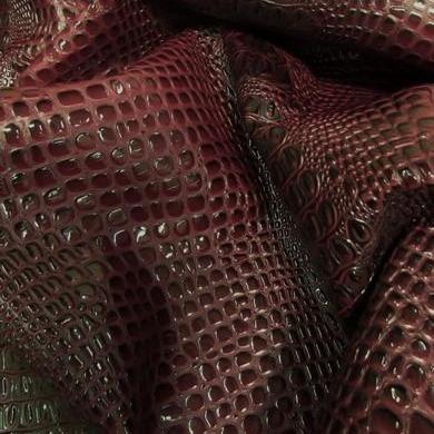 Dark Wine Keys Gator 3D Embossed Vinyl Fabric,