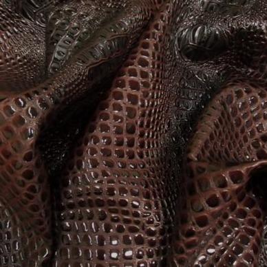 Hickory Red Keys Gator 3D Embossed Vinyl Fabric,