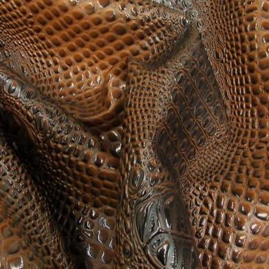 Honey Caramel Keys Gator 3D Embossed Vinyl Fabric,