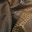 Mocha Brown Keys Gator 3D Embossed Vinyl Fabric,