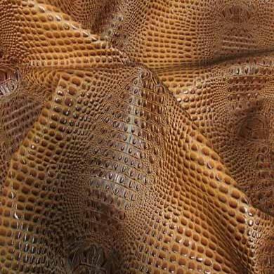 Gingerbread Keys Gator 3D Embossed Vinyl Fabric,