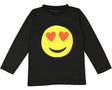 Unisex smiling hearts emoji costume T-shirt for kids and adults